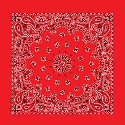 BD2500 Bandana Paisley Red Bandanas Carolina Mfg.