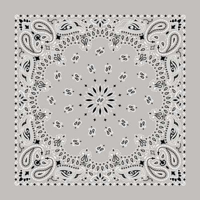 BD2502 Bandana Paisley Silver Bandanas Carolina Mfg.