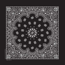 BD2503 Bandana Paisley Black Bandanas Carolina Mfg.