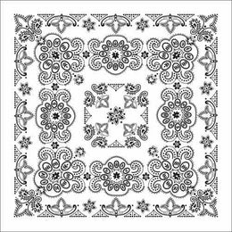 BD2506 Bandana Texas Paisley White [27" x27"] Bandanas Carolina Mfg.