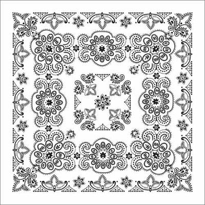 BD2506 Bandana Texas Paisley White [27" x27"] Bandanas Carolina Mfg.