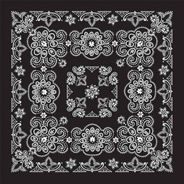 BD2508 Bandana Texas Paisley Black [27" x27"] Bandanas Carolina Mfg.