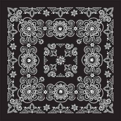 BD2508 Bandana Texas Paisley Black [27" x27"] Bandanas Carolina Mfg.