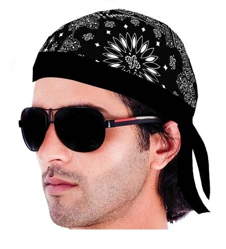 HW2605 Headwrap Paisley Lined Black Headwraps Renegade Classics