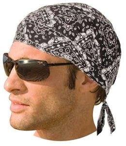 HW2617 Headwrap Paisley Black (Unlined) Headwraps Renegade Classics