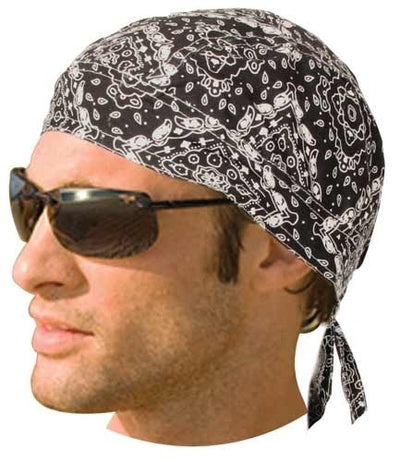 HW2617 Headwrap Paisley Black (Unlined) Headwraps Renegade Classics
