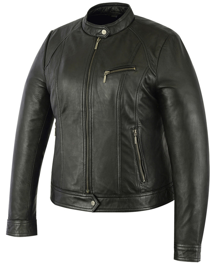 Black Mirage Women's Black Lambskin Fashion Jacket