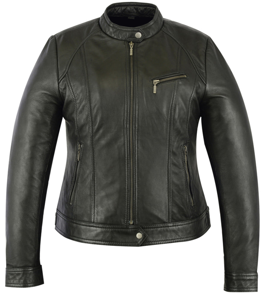 Black Mirage Women's Black Lambskin Fashion Jacket