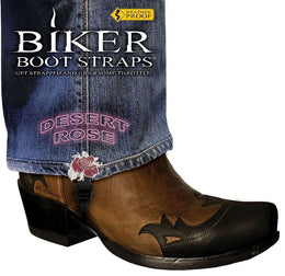 BBS/DR4 Weather Proof- Boot Straps- Desert Rose- 4 Inch Biker Boot Straps Biker Boot Straps