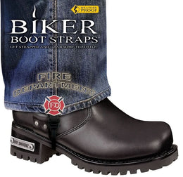 BBS/FD6 Weather Proof- Boot Straps- Fire Department- 6 Inch Biker Boot Straps Biker Boot Straps