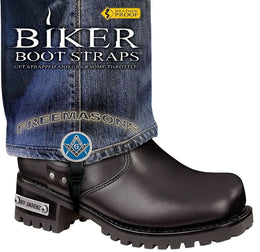 BBS/FM6 Weather Proof- Boot Straps- Freemasons- 6 Inch Biker Boot Straps Biker Boot Straps