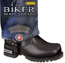 BBS/MR6 Weather Proof- Boot Straps- Marine Corps- 6 Inch Biker Boot Straps Biker Boot Straps
