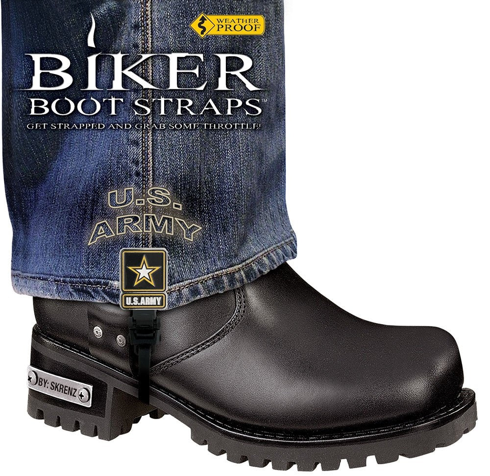 BBS/UA6 Weather Proof- Boot Straps- US Army- 6 Inch Biker Boot Straps Biker Boot Straps