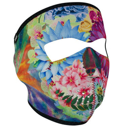 WNFM182 ZAN® Full Mask- Neoprene- Flower Skull Full Face Masks ZAN Headgear