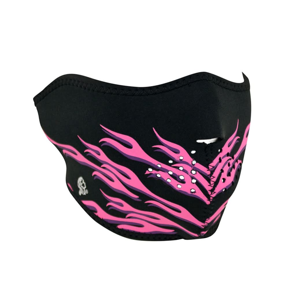 WNFM054H ZAN® Half Mask- Neoprene- Pink Flames Half Face Masks ZAN Headgear
