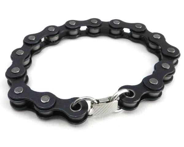 A321B Bike Chain Bracelet- Black Bracelets Renegade Classics