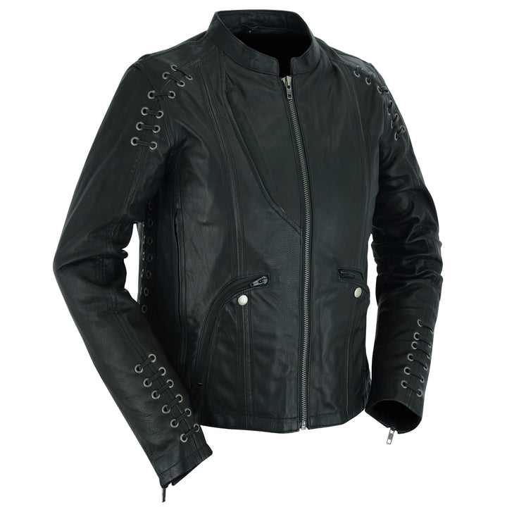 Rose Grace Women's Leather Motorcycle Jacket