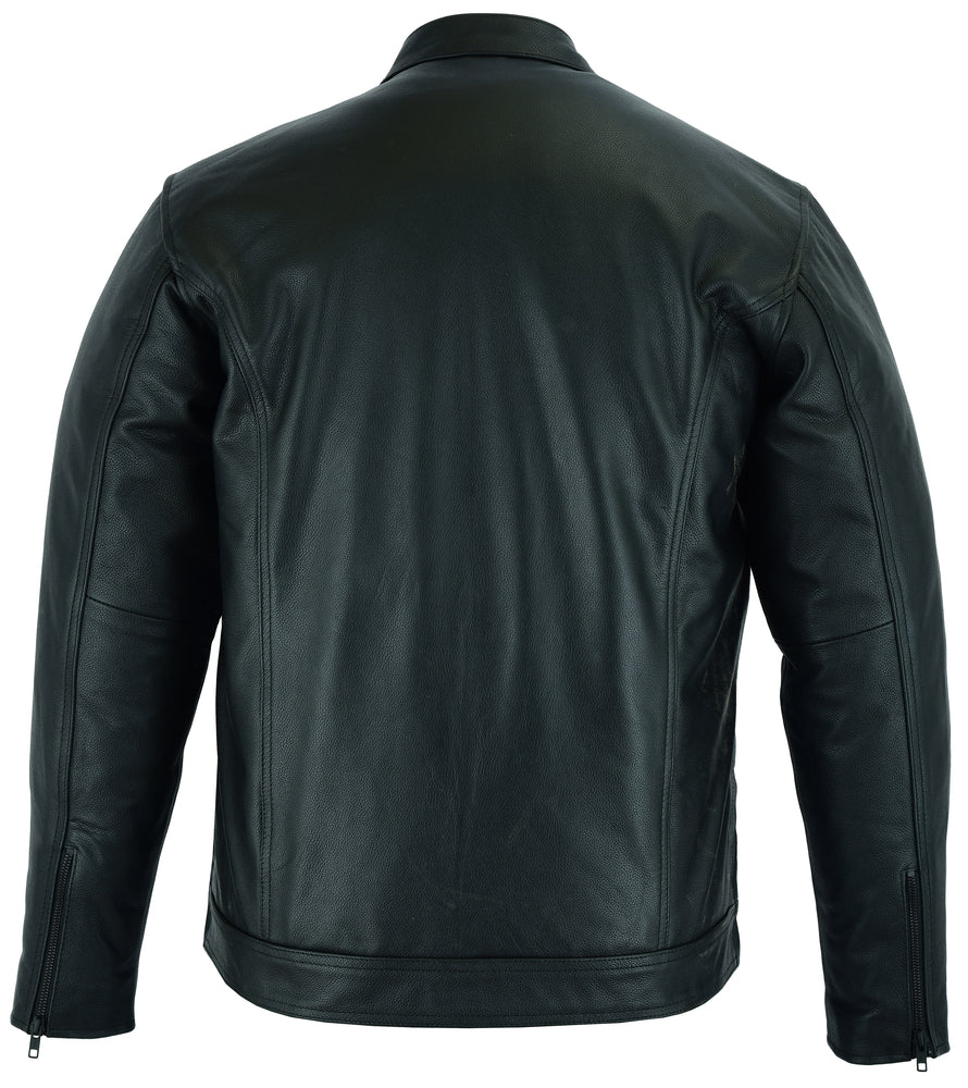 DS Men's Full Cut Leather Shirt with Zipper/Snap Front