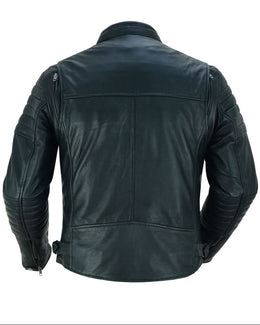 Roamer Men's Leather Scooter Jacket - Black Men's Leather Jackets Renegade Classics