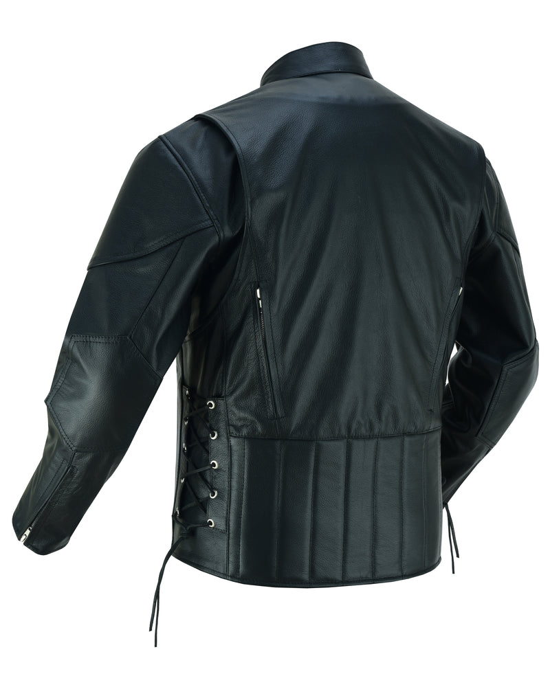 Star Knuckle Black Men’s Leather Motorcycle Jacket Men's Leather Jackets Renegade Classics