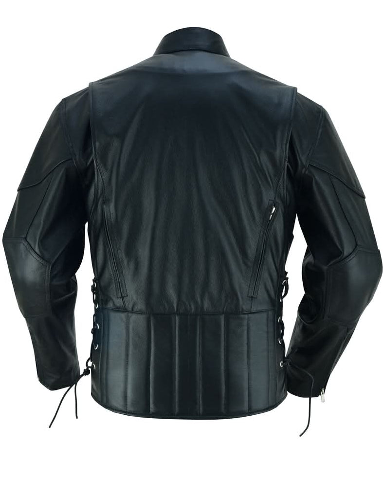 Star Knuckle Black Men’s Leather Motorcycle Jacket Men's Leather Jackets Renegade Classics