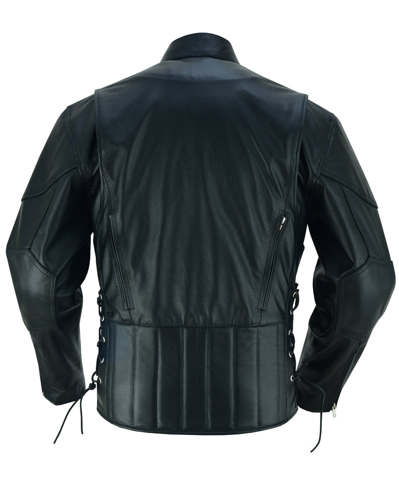 Star Knuckle Black Men’s Leather Motorcycle Jacket Men's Leather Jackets Renegade Classics