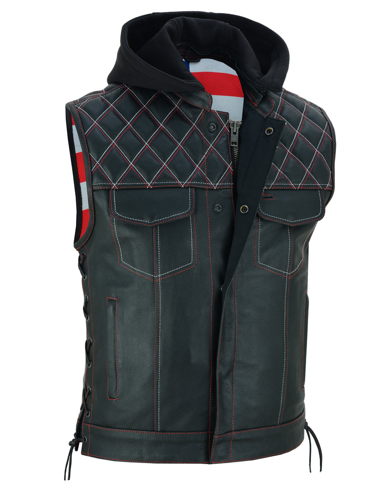 Highway Bound Men's Leather Biker Vest - Black Men's Leather Vests Renegade Classics