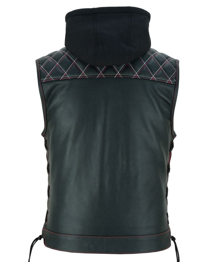 Highway Bound Men's Leather Biker Vest - Black Men's Leather Vests Renegade Classics