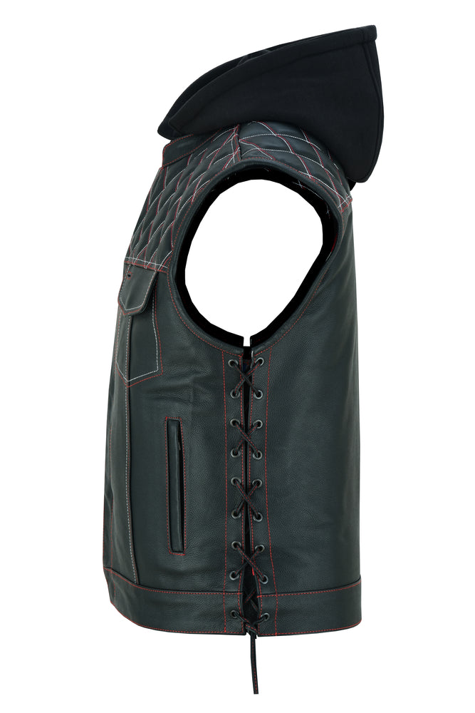 Highway Bound Men's Leather Biker Vest - Black Men's Leather Vests Renegade Classics