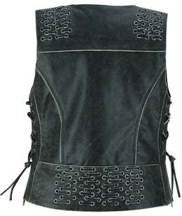 Ellex Women's leather motorcycle vest Women's Leather Vests Renegade Classics