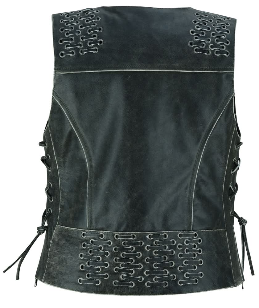 Ellex Women's leather motorcycle vest Women's Leather Vests Renegade Classics