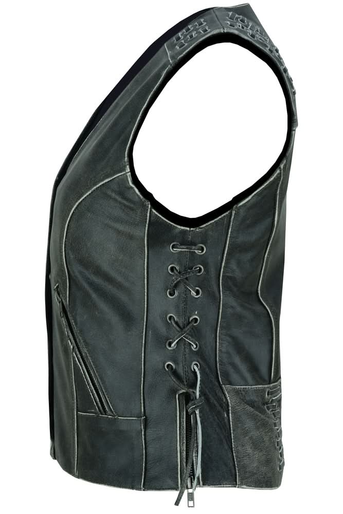 Ellex Women's leather motorcycle vest Women's Leather Vests Renegade Classics