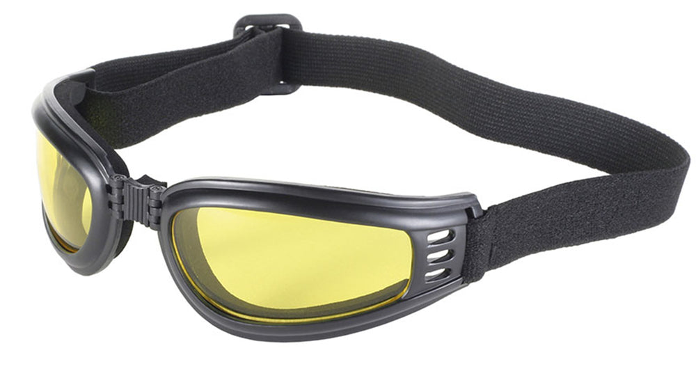 45212 Nomad Goggle Black Frame- Yellow Lens Goggles Pacific Coast Sunglasses