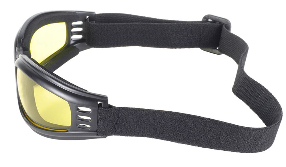 45212 Nomad Goggle Black Frame- Yellow Lens Goggles Pacific Coast Sunglasses