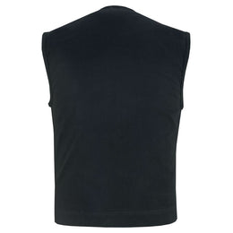 Nightcore Mens Black Denim Motorcycle Vest Men's Denim Vests Renegade Classics