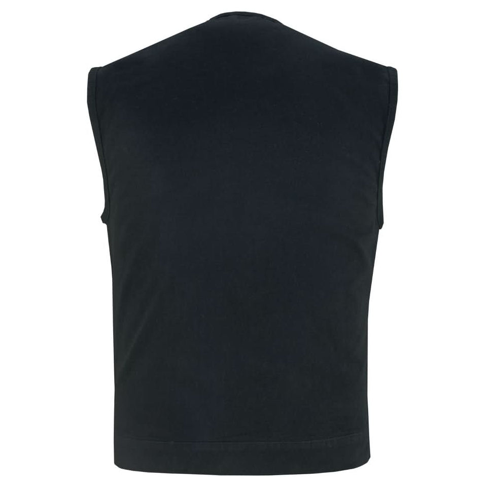 Nightcore Mens Black Denim Motorcycle Vest Men's Denim Vests Renegade Classics