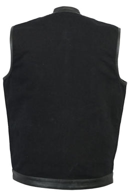 BlackSmith Men's Black Denim Biker Vest Men's Denim Vests Renegade Classics