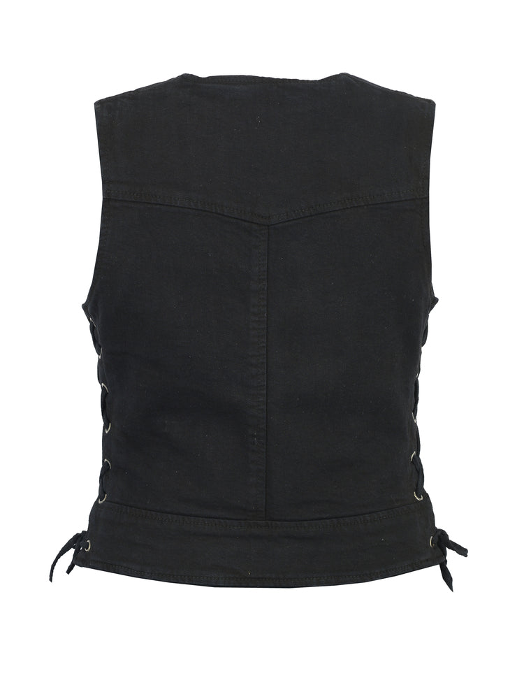 Shadow weave Black womens denim vest Women's Denim Vests Renegade Classics