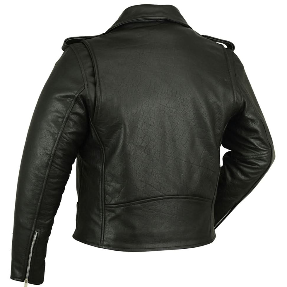 Jansen Men's Leather Motorcycle Jacket - Black Men's Leather Jackets Renegade Classics