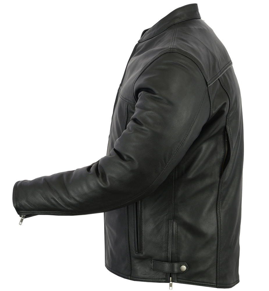 Sprinter Men’s Black Leather Motorcycle Jacket Men's Leather Jackets Renegade Classics
