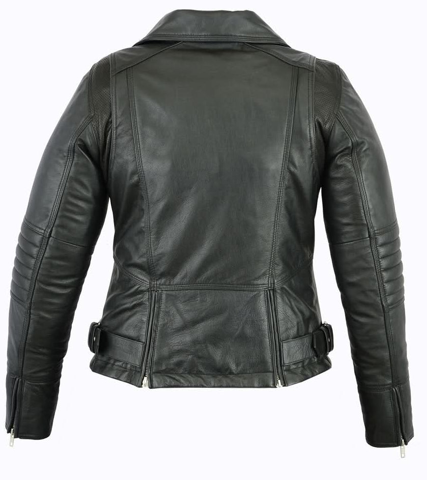 Pulse Glide Women's Black Leather Motorcycle Jacket Women's Leather Jackets Renegade Classics