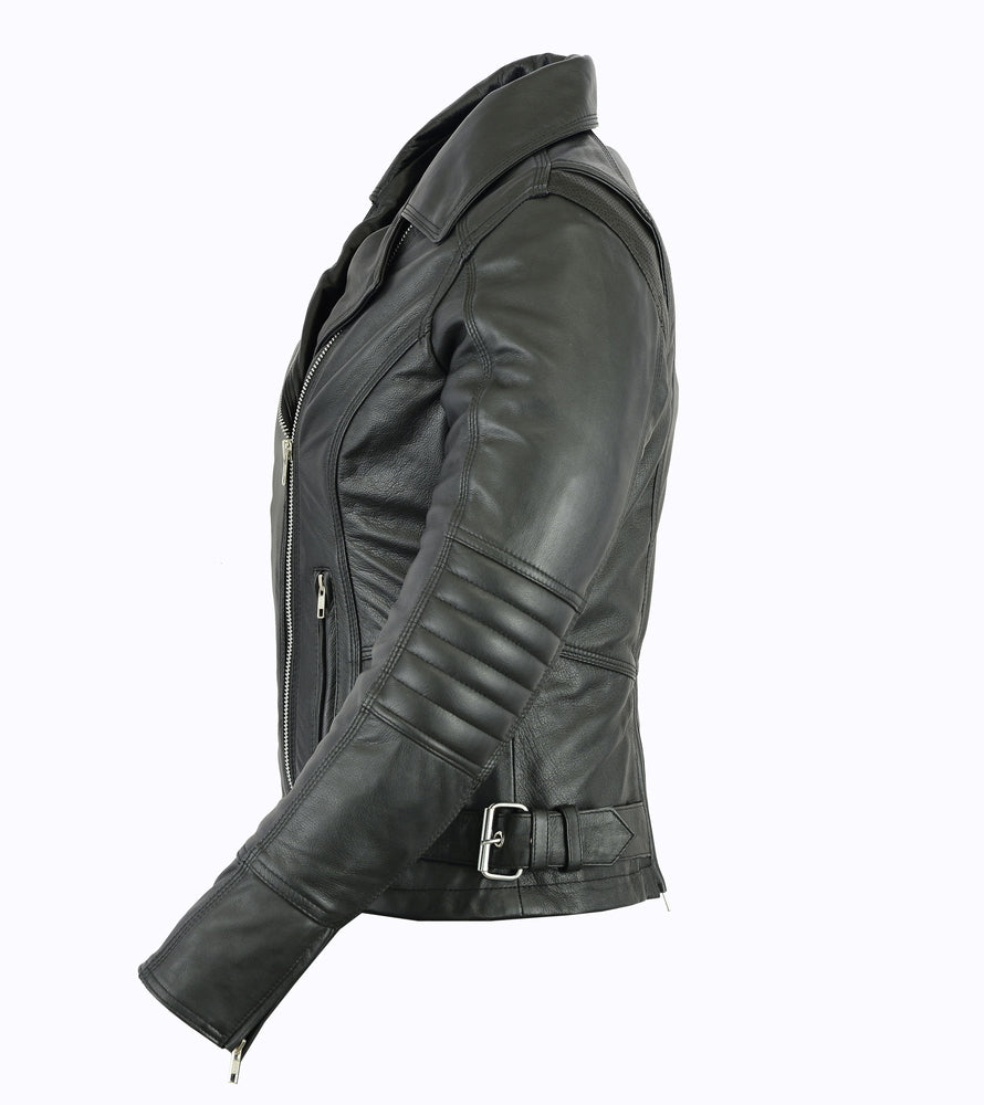 Pulse Glide Women's Black Leather Motorcycle Jacket Women's Leather Jackets Renegade Classics
