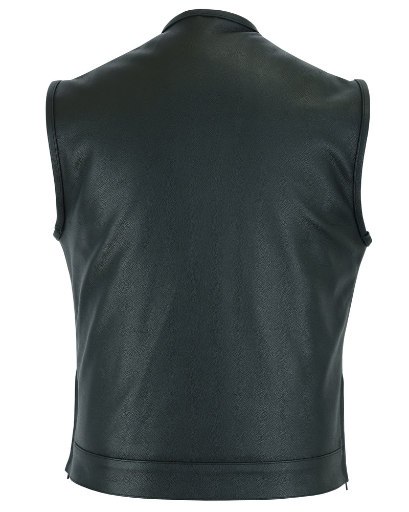 Titan Shade Eclipse Black biker Vest Men's Leather Vests Renegade Classics