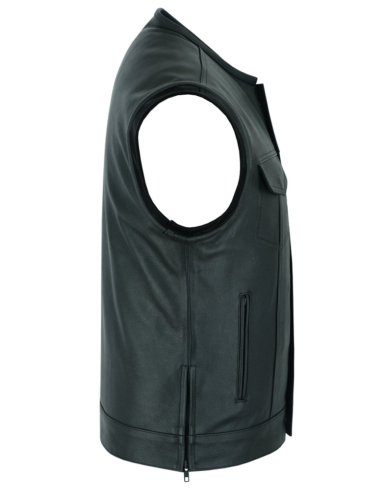 Titan Shade Eclipse Black biker Vest Men's Leather Vests Renegade Classics
