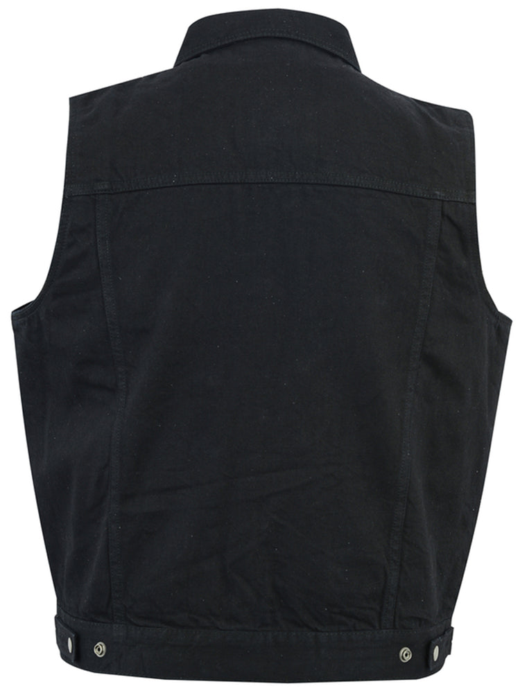 Dark moto Men's Denim Motorcycle Vest - Black Men's Denim Vests Renegade Classics