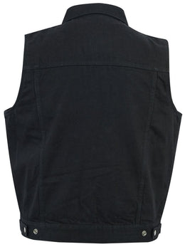 Dark moto Men's Denim Motorcycle Vest - Black Men's Denim Vests Renegade Classics
