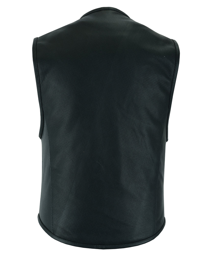 Zone Men's Black  SWAT  Style Leather Vest