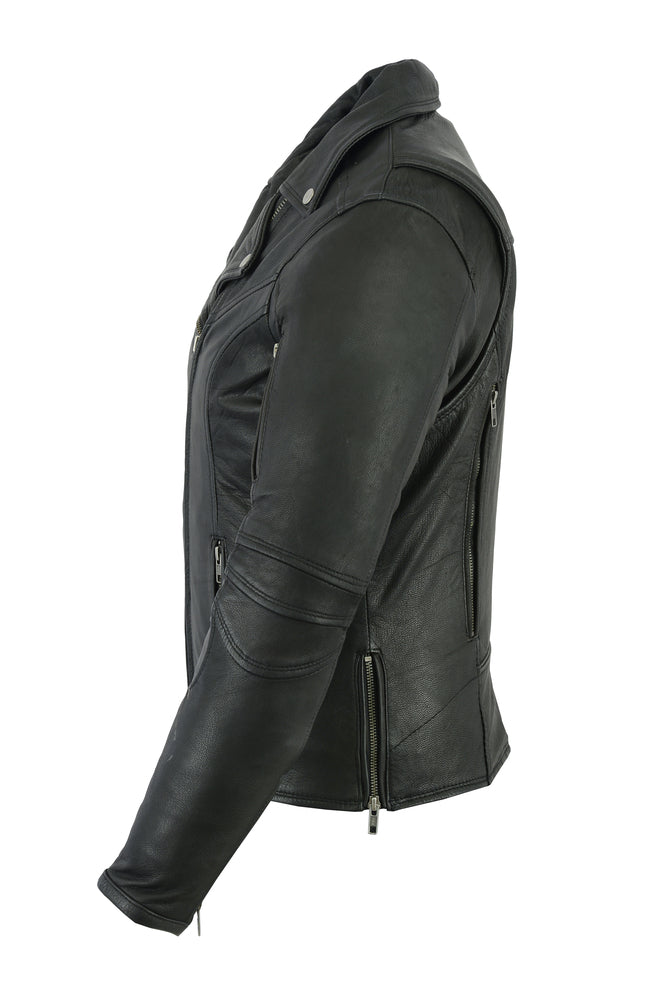 Roamer Ride Men's Leather Motorcycle Jacket – Black Women's Leather Jackets Renegade Classics