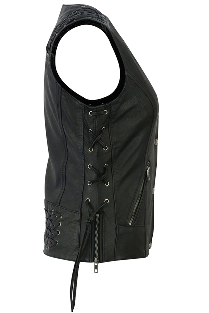 DS Women's Vest with Grommet and Lacing Accents