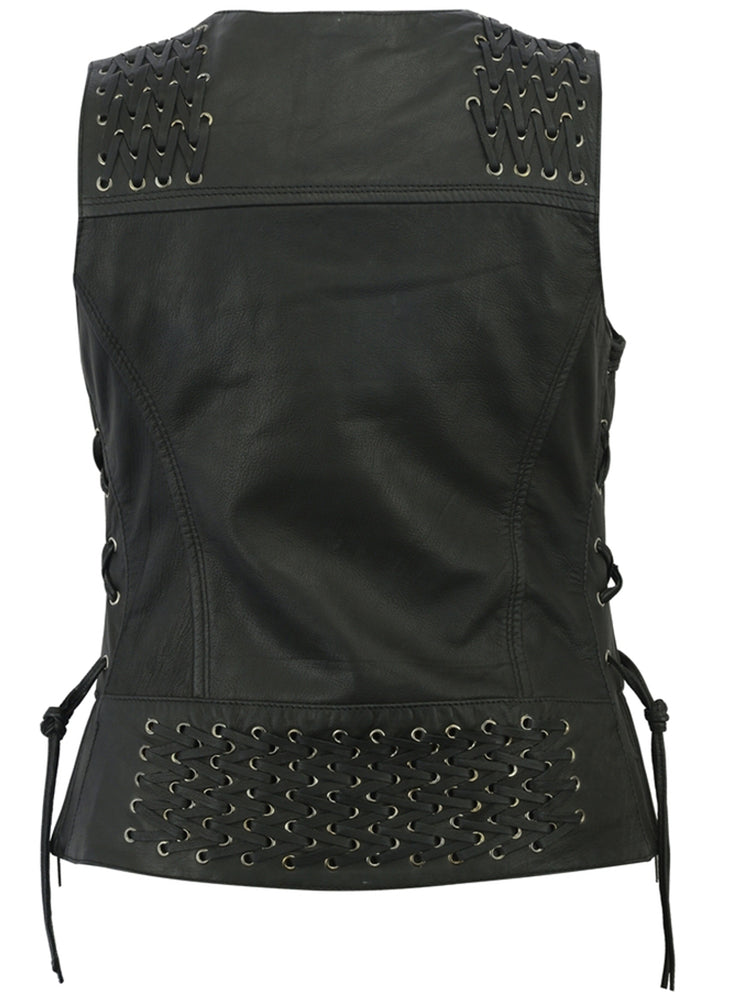 DS Women's Vest with Grommet and Lacing Accents